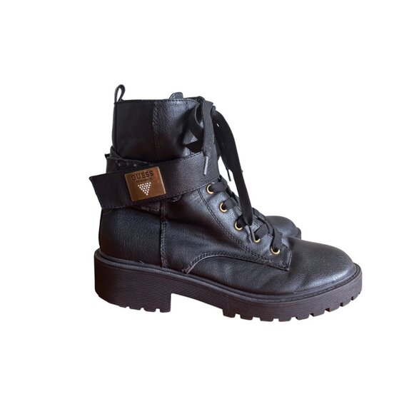 Guess Caleena Womens Black Ankle Combat Boots Size 8M - Picture 3 of 9